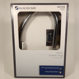Glacier Bay Dorset Towel Ring  Chrome #474 918 Brand New.